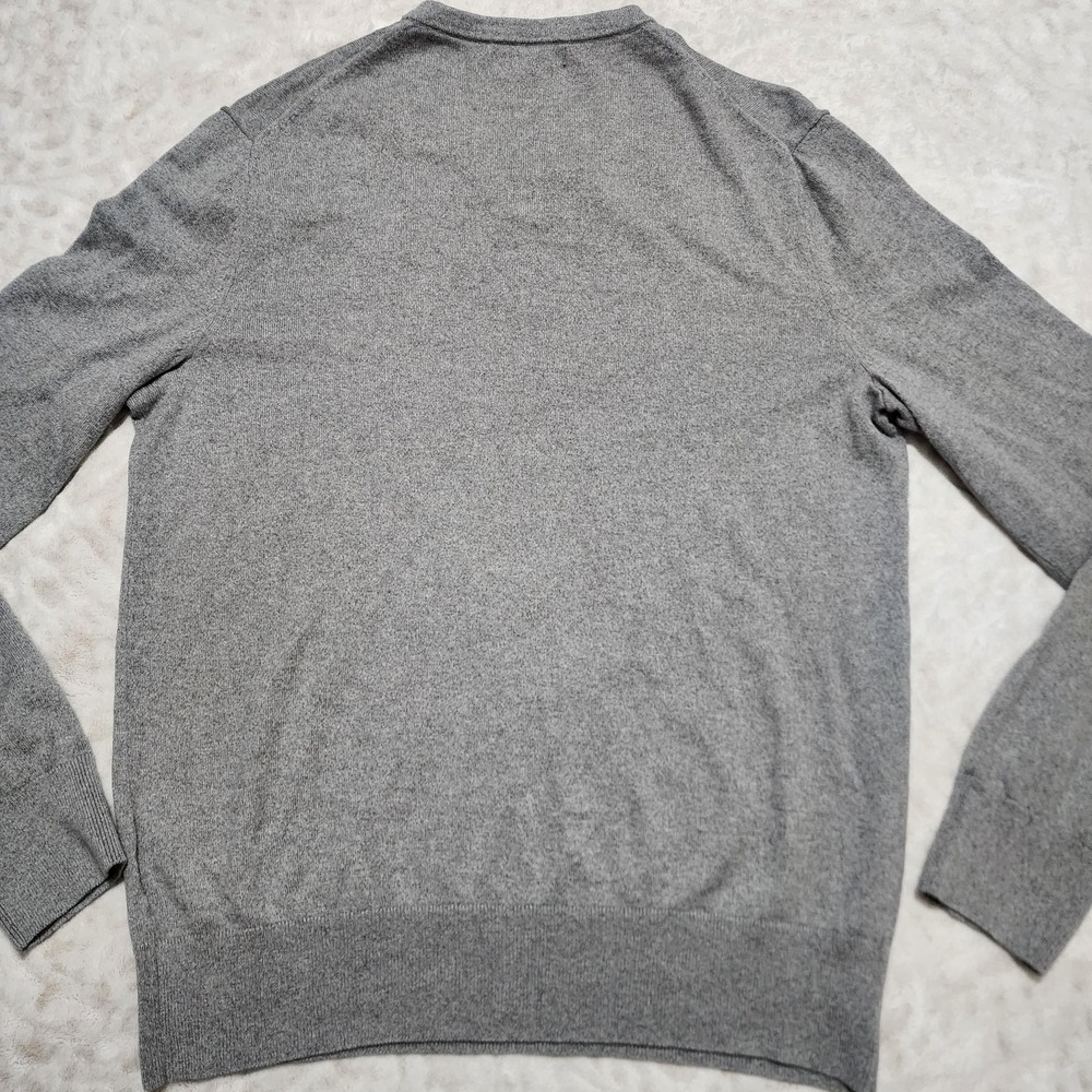 Banana Republic Luxury Blend Mens Sweater V Neck Gray Silk Cotton Cashmere Sz M - Picture 4 of 9